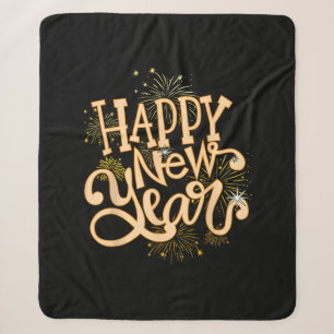 Happy New Year New Years Eve Party Women Men Famil Sherpa Blanket