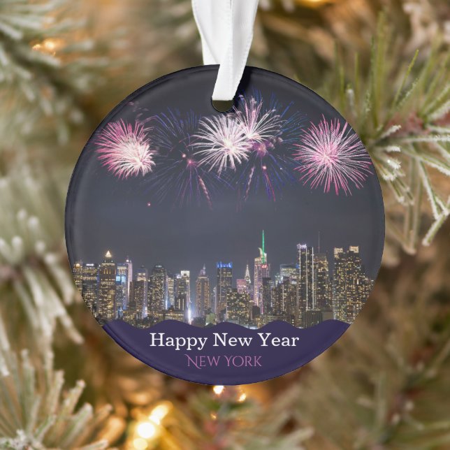 Happy New Year New York Customizable Ornament  (Tree)