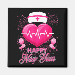 Happy New Year Nurses Heartbeat New Years Eve Part Magnet