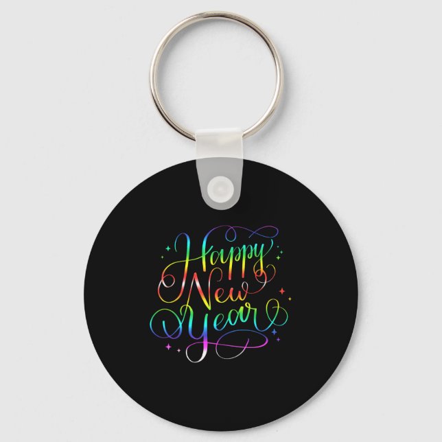 Happy New Year Nye Years Eve Family Party Countdow Keychain (Front)