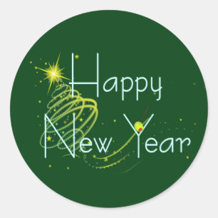 HAPPY NEW YEAR OLIVE by SHARON SHARPE Classic Round Sticker