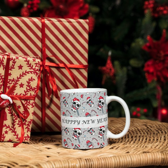 Happy new year panda  pattern mug (Creator Uploaded)