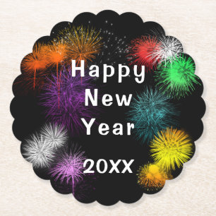 Happy New Year Paper Coaster