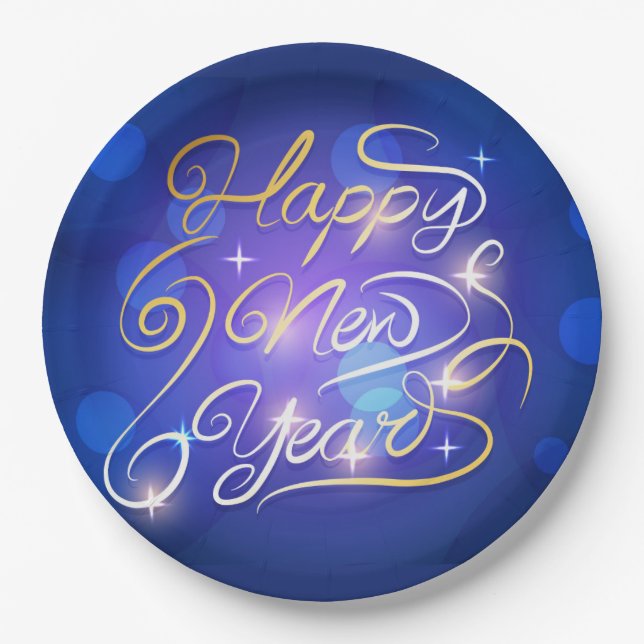 Happy New Year Paper Plate (Front)