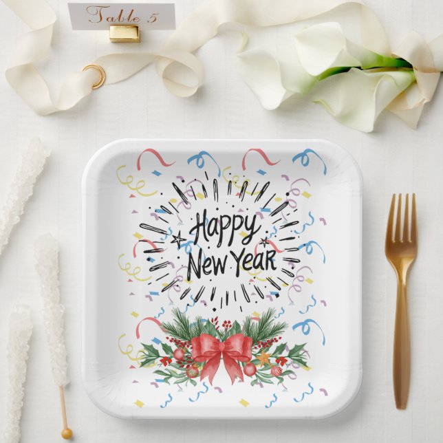 Happy new year paper plate (Wedding)