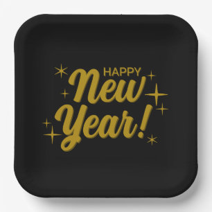 Happy New Year Paper Plates