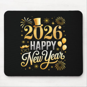 Happy New Year Party 2026 Ballon Family Matching C Mouse Pad