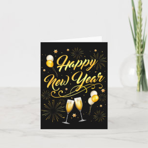 Happy New Year Party 2026 Ballon Family Matching  Card
