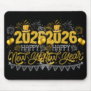 Happy New Year Party 2026 Ballon Family Matching F Mouse Pad