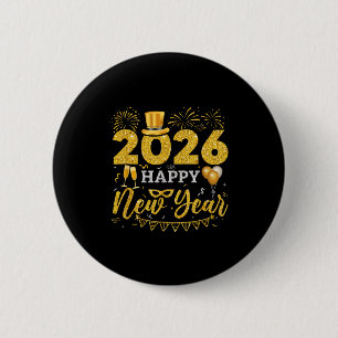 Happy New Year Party 2026 Ballon Family Matching M 2 Inch Round Button