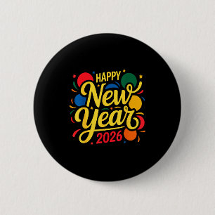 Happy New Year Party 2026 Ballon Family Matching M 2 Inch Round Button