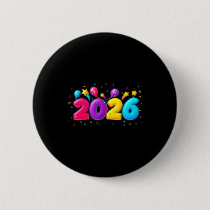 Happy New Year Party 2026 Ballon Family Matching M 2 Inch Round Button