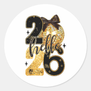 Happy New Year Party 2026 Ballon Family Matching M Classic Round Sticker