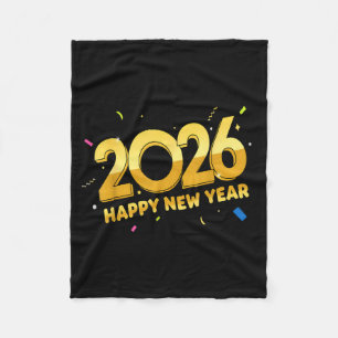 Happy New Year Party 2026 Ballon Family Matching M Fleece Blanket