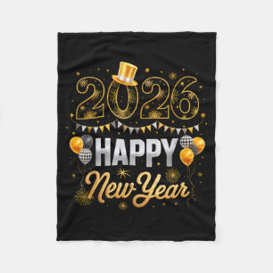 Happy New Year Party 2026 Ballon Family Matching M Fleece Blanket