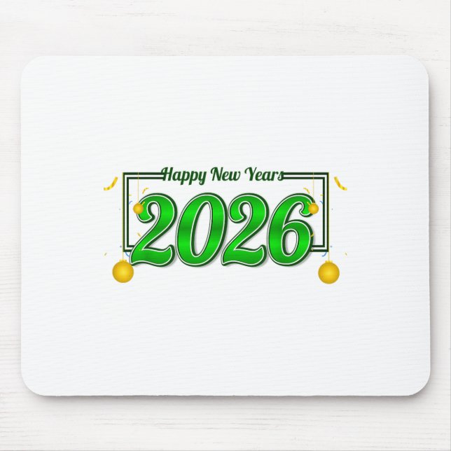 Happy New Year Party 2026 Ballon Family Matching M Mouse Pad (Front)