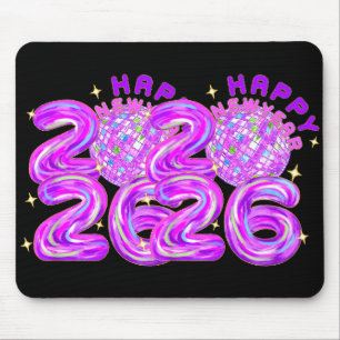Happy New Year Party 2026 Ballon Family Matching M Mouse Pad