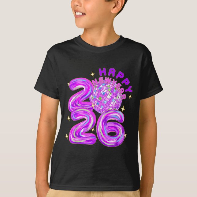 Happy New Year Party 2026 Ballon Family Matching M T-Shirt (Front)