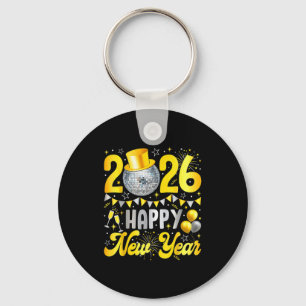 Happy New Year Party 2026 Balloon Family Matching Keychain