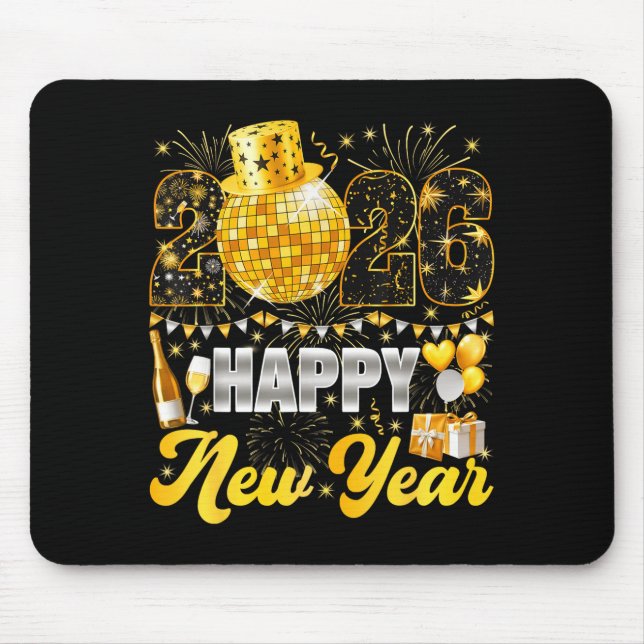 Happy New Year Party 2026 Balloon Family Matching  Mouse Pad (Front)