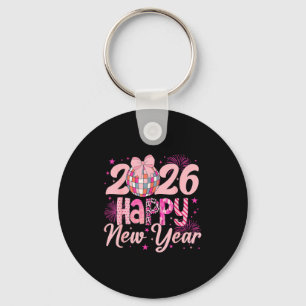 Happy New Year Party 2026 Disco Ball Family Matchi Keychain