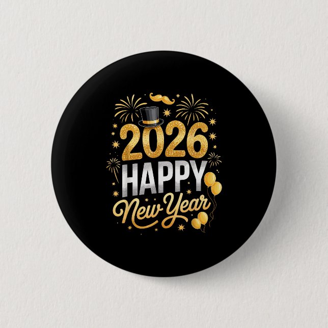 Happy New Year Party 2026 Fireworks Family Matchin 2 Inch Round Button (Front)