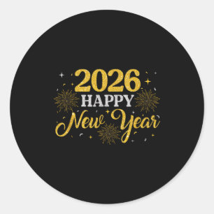 Happy New Year Party 2026 Fireworks Family Matchin Classic Round Sticker