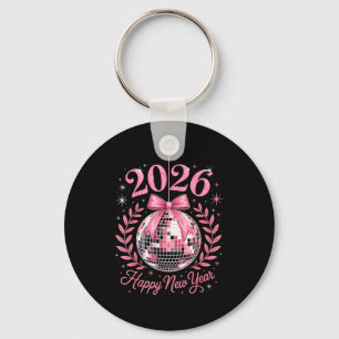 Happy New Year Party 2026 Funny Balloon Family Mat Keychain