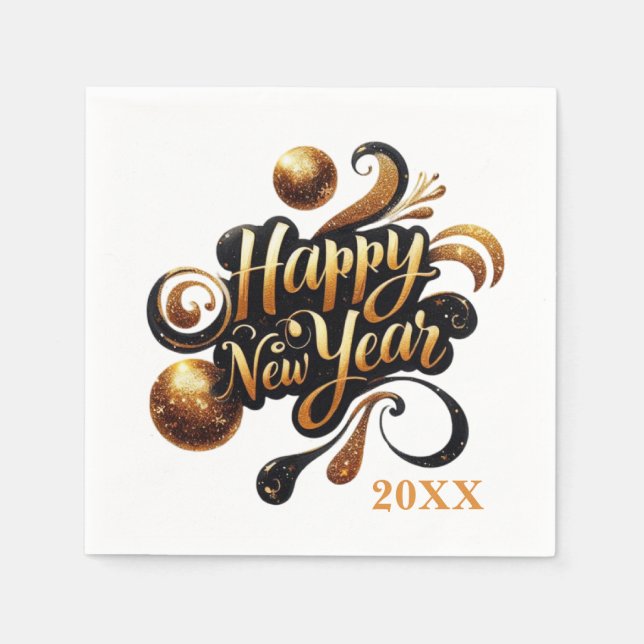 Happy New Year party add year Napkin (Front)