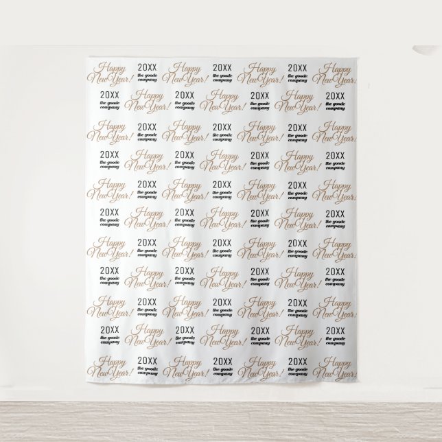 Happy New Year Party Backdrop Step and Repeat Tapestry (Front)
