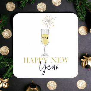 Happy New Year Party Champagne Sparkler  Coaster