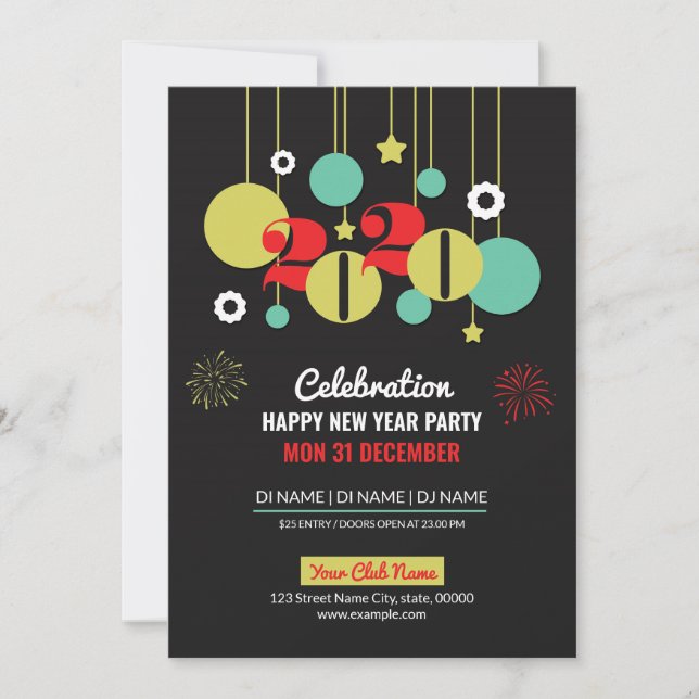 Happy New Year Party Invitation Flyer (Front)