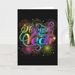 Happy New Year Party New Years Eve 2026 Fireworks Card