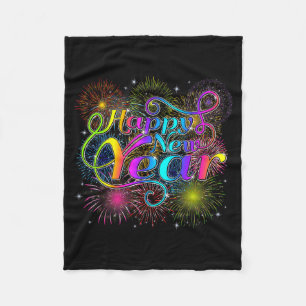 Happy New Year Party New Years Eve 2026 Fireworks  Fleece Blanket