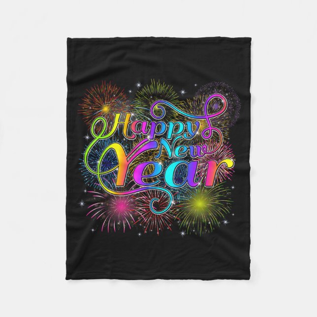 Happy New Year Party New Years Eve 2026 Fireworks  Fleece Blanket (Front)