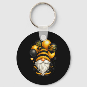 Happy New Year Party New Years Eve 2026 Gnome Love Keychain