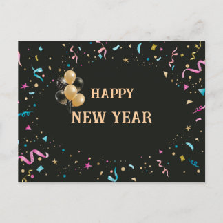 Happy New Year, Party On, Holiday Postcard
