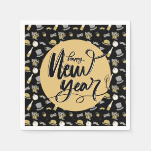 Happy New Year Party Paper Plate Napkin