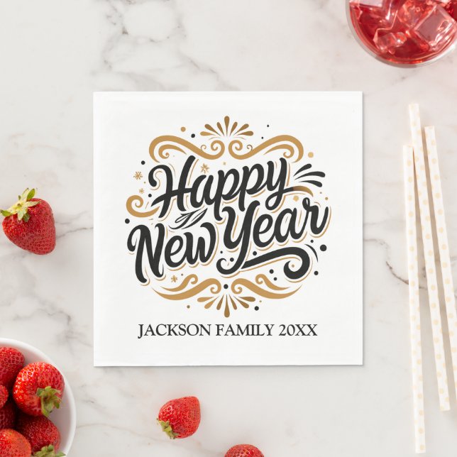 Happy New Year Personalized Napkin (Insitu)