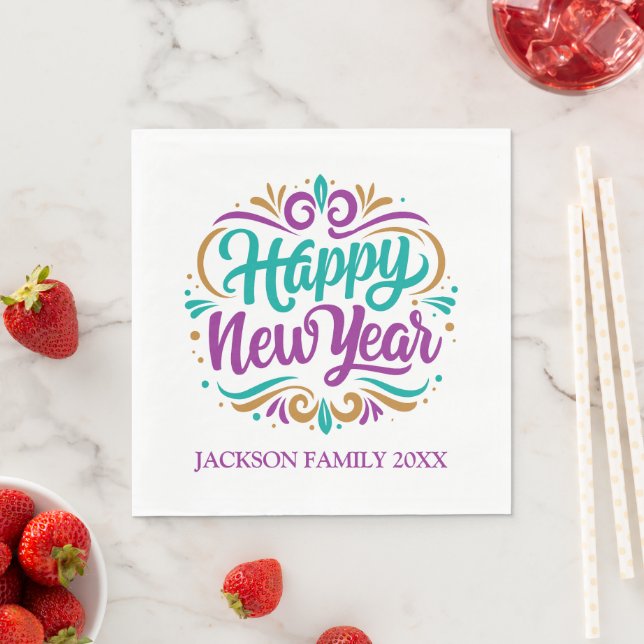 Happy New Year Personalized Napkin (Insitu)