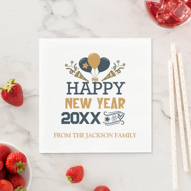 Happy New Year Personalized Napkin (Insitu)