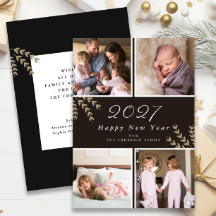 Happy New Year Photo Collage Holiday Card