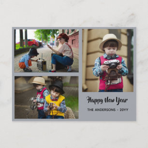 Happy New Year - PHOTO COLLAGE - Personalized 2018 Holiday Postcard