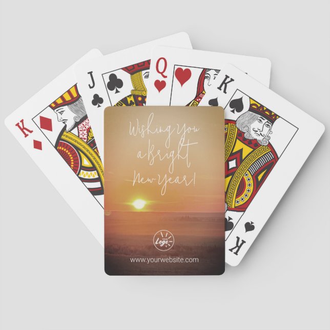 Happy New Year Photo Custom-Branded Playing Cards (Back)