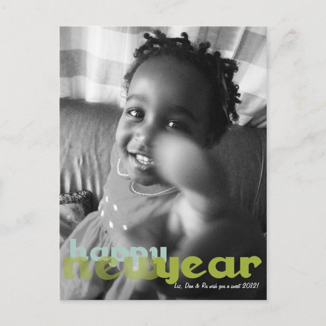 Happy New Year Photo Postcard (Front)