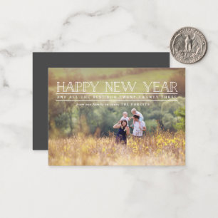 Happy New year photo typography holiday card