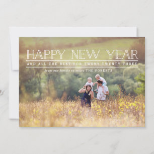 Happy New year photo typography holiday card