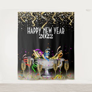 Happy New Year Photobooth backdrop Tapestry