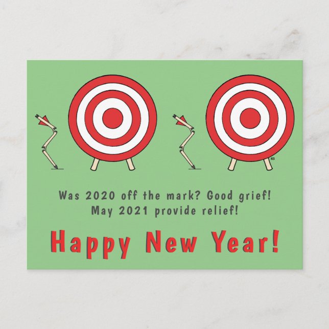 Happy New Year Postcard Funny New Year 2021 Art (Front)
