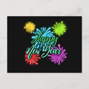 Happy New Year Postkarte Postcard
